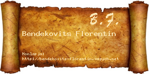 Bendekovits Florentin névjegykártya